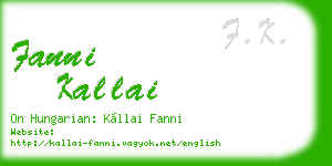 fanni kallai business card
